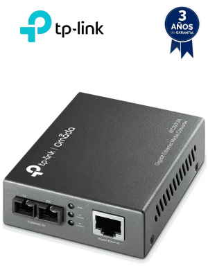 TP-LINK MC200CM - Convertidor de Fibra Óptica Multimodo con 1 puerto RJ45 10/100/1000 Mbps y puerto de fibra óptica SC 1000 Mbps. Alcance de hasta 550 metros. Plug and play. - Image 1