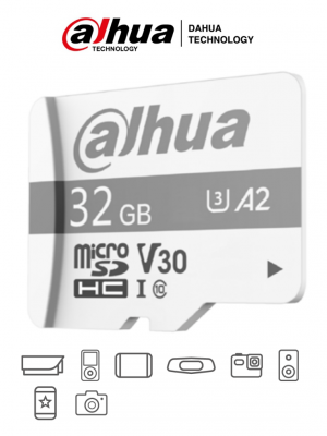 DAHUA TF-P100/32 GB - Dahua Memoria Micro SD de 32 GB UHS-I/ C10/U3/V30/A2/ Velocidad de Lectura 100 MB/s/ Velocidad de Escritura de 38 MB/s/ Especializada para Videovigilancia/ - Image 1
