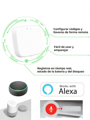 ZKTECO SLG200 - Módulo GATEWAY para cerraduras ML200 y ML300 / Permite apertura remota y control por voz con Alexa y Asistente de Google / App ZSmart - Image 3