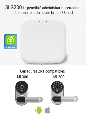 ZKTECO SLG200 - Módulo GATEWAY para cerraduras ML200 y ML300 / Permite apertura remota y control por voz con Alexa y Asistente de Google / App ZSmart - Image 2