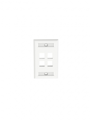 PANDUIT NK4FWHY - Faceplate de pared / 4 puertos / Color Blanco /La placa frontal NetKey™ es compatible con un módulo Keystone - Image 1