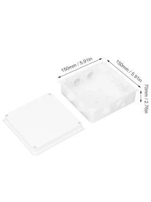 SAXXON PB150 - Caja de conexiones con 8 entradas / PVC libre de halógenos / Compatible con cámaras Bullet / Domo / Dimensiones 150 x 150 x 70 mm (Ancho x Alto x Fondo) / IP55 - Image 2