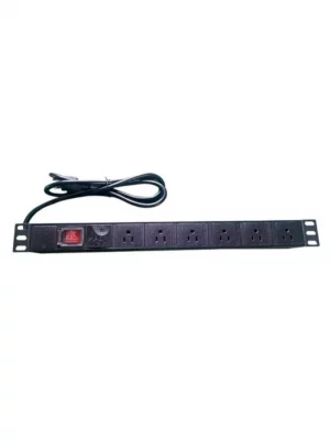 SAXXON PDU06-15A - Barra PDU con 6 Contactos Individuales , 15 Amp , 120V , 1UR , Protección contra rayos , Aleación de Aluminio - Image 1