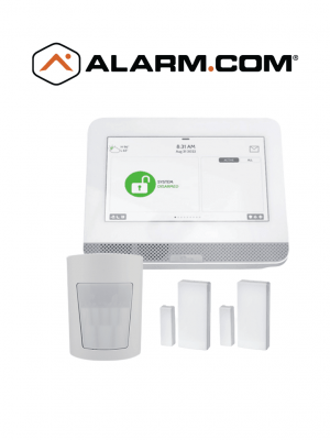 QOLSYS IQ4HUB PACK - Paquete que contiene Sistema de Alarma IQ HUB ALARM.COM autocontenido , con pantalla táctil de 7", Power G 915 Mhz  1 sensor PIR inalámbrico PGP9914 y 2 sensores magnéticos inalámbricos PG9303 - Image 1