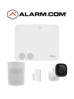 QOLSYS IQ4 NS Video Basico - Paquete que contiene Sistema de Alarma IQ 4 NS", Power G 915 Mhz  1 sensor PIR inalámbrico PGP9914, 1 sensores magnéticos inalámbrico PG9303 y Cámara Interior alarm.com ADCV523 - Image 1