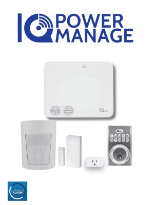 QOLSYS IQ4 NS POWER MANAGE Automation KIT - Paquete que contiene Sistema IQ 4 NS POWER MANAGE, 1 sensor PIR inalámbrico PGP9914, 1 sensor magnético inalámbrico PG9303, 1 enchufe inteligente y una cerradura power G - Image 1