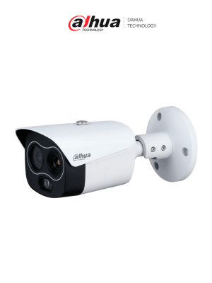DAHUA DHI-TPC-BF1241-B7F8-DW-S8 Mini cámara tipo bala IP térmica de 4MP/ con IA: detección de calor, clasificación de personas/vehículos/ detección de humo/ Fusión de imagen dual, PoE, IP67,/ rango de medición de –20°C a +550°C / - Image 1