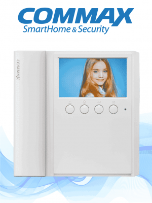 COMMAX CMV43A - Monitor de 4.3 pulgadas con auricular, conexión a 4 hilos con frentes de calle residencial DRC40K y departamental CMP4BCT para solución departamental - Image 1