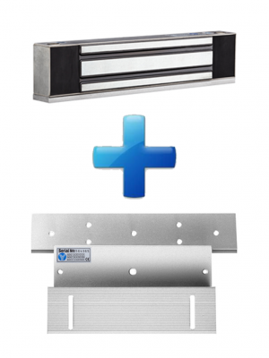 YLI YM350WSPAK - Paquete con chapa de 350 kg/800 Lb para uso en exteriores o interiores IP68 uso en puertas de metal, vidrio o madera incluye soporte de fijación ZL - Image 1