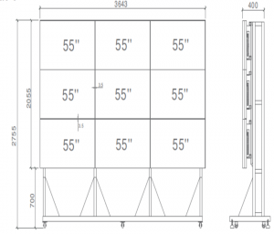 SAXXON AN5535B1 - Pantalla  LED de 55 pulgadas para video wall /  1080p / Marco ultra delgado 3.5 mm / Brillo 500 CD / M2 / PIP / 1  HDMI / 1 DVI / 1 VGA / 1 B NC / - Image 7