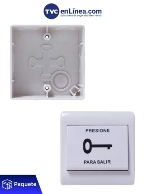 YLI PBK812PAK - Paquete con Botón de Salida Mecánico y Caja de Montaje Plástica para Instalación Segura - Image 1