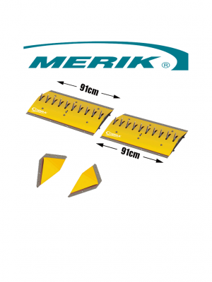 MERIK 12300PY6P - Paquete de picos poncha llantas LIFTMASTER / Montaje superficial / 2 Tramos de 91cm cada uno / Color amarillo / Incluye par de biseles laterales - Image 1