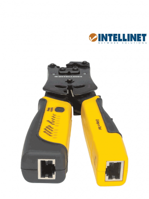INTELLINET 780124 - Pinza crimpeadora universal de plugs modulares y probador de cables 2-en-1: crimpea, corta, pela, remata y prueba. - Image 4