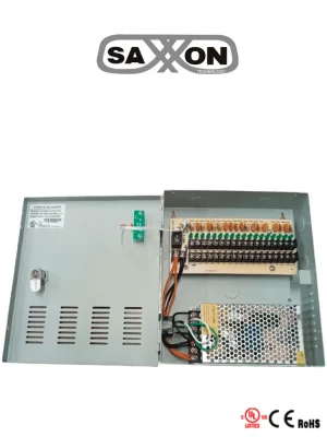 SAXXON PSU1210D18 - Fuente de Poder de 12 vcd/ 10 Amperes/ Para 18 Camaras/ 0.55 Amperes por Canal/ Protección contra Sobrecargas/ Certificación UL/ - Image 1