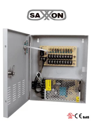 SAXXON PSU1210D9 - Fuente de Poder de 12 vcd/ 10 Amperes/ Para 9 Camaras/ 1.1 Amper por Canal/ Protección contra Sobrecargas/ Certificación UL/ - Image 1