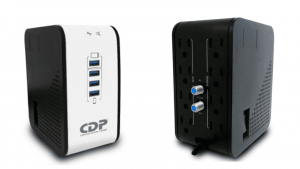 CDP R2CU-AVR1008 - Regulador de Voltaje de Escritorio / NEMA 5-15 / 1000VA / 500W / 8 tomas de salida / 1 Toma para carga de tablet / 3 Tomas para carga de smartphone - Image 2