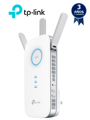TP-LINK RE450 - Repetidor de señal WiFi AC1750 de doble banda 2.4GHz (450Mbps) y 5GHz (1300Mbps) con indicador inteligente de señal, modo punto de acceso, 3 antenas externas y 1 puerto Ethernet (RJ45) 10/100/1000Mbps. - Image 1