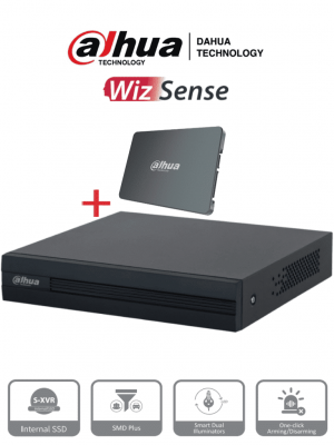DAHUA XVR1B04-I-SSD - DVR de 4 canales 1080p Lite/ Con disco SSD de 512GB Especial para Videovigilancia/ S-XVR Series/ WizSense/ H.265+/ 4 canales con SMD Plus/ Búsqueda inteligente (Humanos y vehículos)/ - Image 1