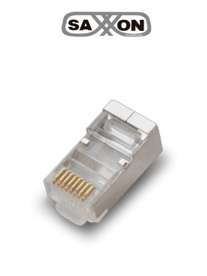 SAXXON S901E - Conector plug RJ45 para cable UTP con guía / CAT 6 / Blindado / Paquete 100 piezas - Image 1