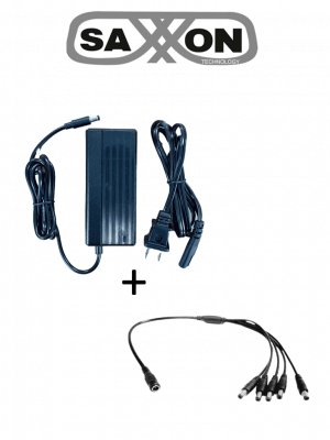 SAXXON KA3602SXF55PAQDIV5 - Fuente de Poder Regulada 12VCD 3Amper + 1 Divisor de Energía 5 Conectores macho - Image 1