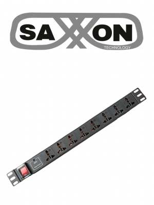 SAXXON SXPDU8P16A- Barra PDU con 8 Contactos Individuales , 15 Amp , 120V , 1UR , Protección contra rayos , Aleación de Aluminio - Image 1