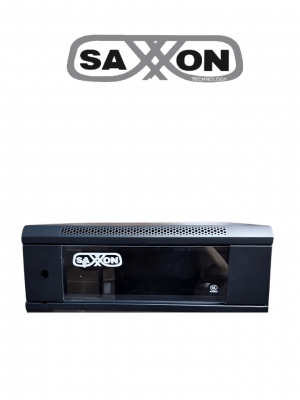 SAXXON SXR4U5404A - Gabinete de Pared Negro / 4 UR / Puerta de Vidrio Templado / Alto 28 cm / Ancho 53 cm / Profundidad 40 cm / Ideal para Grabadores de CCTV - Image 1