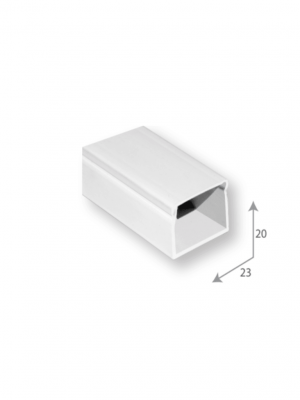 SBE TECH SBE-2023 Canaleta plástica / PVC / Una vía / Alto 2 cm, Ancho 2.3 cm, Largo 2 metros - Image 1