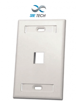 SBETECH SBE-2517-1P-WT - Placa de pared de 1 puerto color blanco - Image 1
