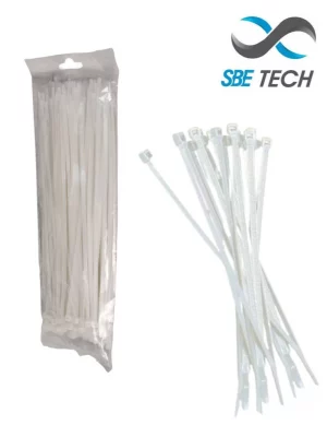 SBETECH CN48X450 - Cincho sujetacable 4.8x450 mm color blanco, bolsa con 100 piezas, nylon. - Image 1