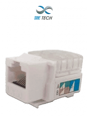 SBETECH JACKC6WT- Módulo jack keystone RJ45, 8 hilos, CAT 6, compatible con calibres AWG 22-26, color blanco - Image 1