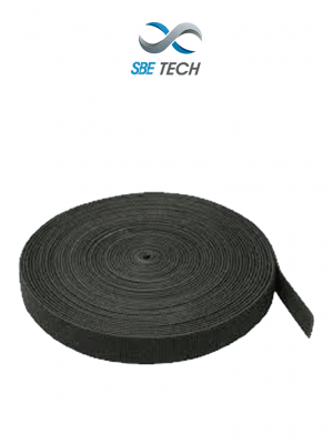 SBE TECH SBE-V2X25-BK - Sujetacable tipo Velcro / 25 M x 3/4" (2 CM) / Negro / Rollo de 25 metros - Image 1