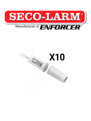 Seco-Larm 10PKW  -Paquete de 10 Contacto magneticos BLANCO Gap 3/4 de EMBUTIDO Tipo Taquete Compatible paneles DSC / RISCO / BOSCH - Image 1