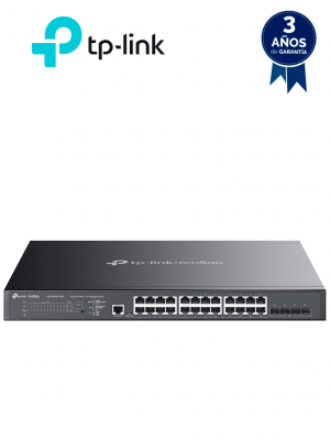 TP-LINK TL-SG3428XMP - Switch L2+ Omada PoE+ con 24 puertos PoE+ 10/100/1000 Mbps, 4 puertos SFP+ 10G y consola RJ45/microUSB, además gestión centralizada Omada/Stand-Alone, soporte Multicast IGMP, QoS y presupuesto PoE 384W, versión 3.0 - Image 1