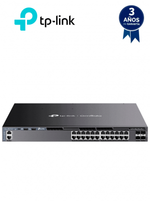 TP-LINK SG6428XHP - Switch Omada L3 Stackable de 24 puertos POE+ Gigabit y 4 puertos SFP+ 10G , 700W , Stacking físico , Funciones L3 Enterprise. RIP, OSPF, ECMP, VRRP, PIM-DM, DHCP Server/Relay , Alta disponibilidad , VRRP y ERPS , Interfaz WEB , CLI. - Image 1