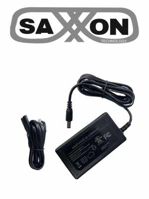 SAXXON SW00120200S10 - Fuente de Poder Regulada / Alimentación 12 Vcc 2 Amper / Conector Macho / Voltaje de Entrada: 100-240V / Ideal para Cámaras de CCTV , Controles de Acceso y Asistencia - Image 1