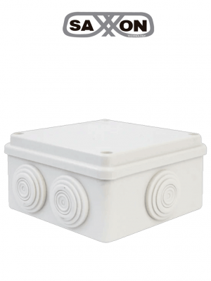 SAXXON SXWD010 - Caja de conexiones con 7 entradas / PVC libre de halógenos / Compatible con cámaras Bullet y Domo / Dimensiones 100 x 100 x 70 mm (Ancho x Alto x Fondo) / IP55 - Image 1