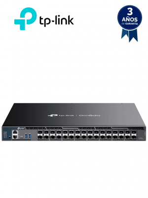 TP-LINK SX6632YF- Switch Omada L3 Stackable de 26 puertos SFP+ 10G y 6 puertos SFP28 25G , Stacking físico , Funciones L3 Enterprise. RIP, OSPF, ECMP, VRRP, PIM-DM, DHCP Server/Relay , Alta disponibilidad , VRRP y ERPS , Interfaz WEB , CLI , SNMP y RMON. - Image 1