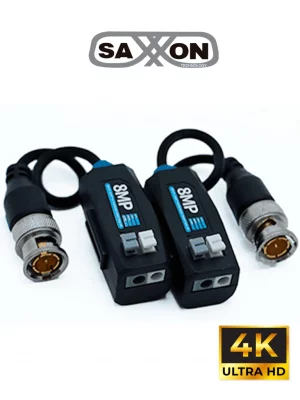 SAXXON SXCF800 - Par de Transceptores Pasivos 4K / Botónes Push /  8MP ( 4K ) hasta 200 Metros / 1080P hasta 250 Metros / Soporta HDCVI / AHD / TVI / CBVS / Fácil Conexión - Image 1