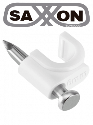 SAXXON GRA955B - Bolsa de 50 grapas de pared/ Color blanco/Diametro: 6mm / Con clavo de 3/4 para concreto de alta resistencia - Image 1