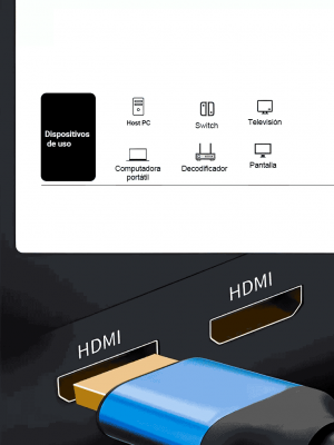 SAXXON SX-05HD-C - Cable HDMI de 0,5 metros de alta velocidad / Versión 2.0 / Resolución 4K / Canal de retorno de audio (ARC) / Video 3D / Blindado para reducir interferencias / Chapado en oro / Alta resistencia y durabilidad. - Image 2