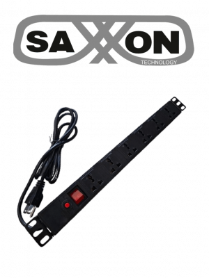 SAXXON SXPDU6U- Barra PDU con 6 Contactos Individuales , 15 Amp , 120V , 1UR , Protección contra rayos , Aleación de Aluminio - Image 1