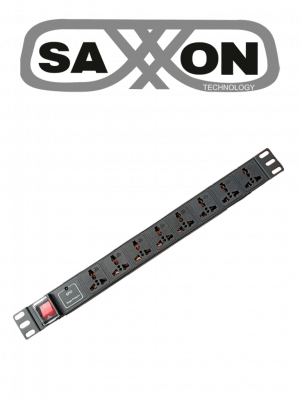 SAXXON SXPDU8P10A - Barra PDU con 8 Contactos Individuales , 10 Amp , 120V , 1UR, Protección contra rayos , Aleación de Aluminio - Image 1