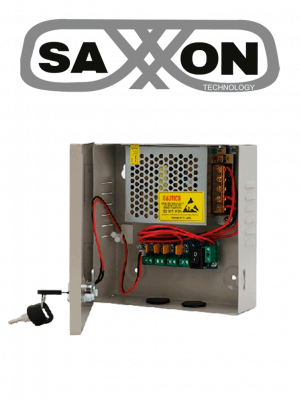 SAXXON SX5A4CH - Fuente de Poder Profesional 12 VCD / 5 Amperes / 4 Canales / 1.1 Amperes por Canal / Protección contra Sobrecargas / Led Indicador de Funcionamiento - Image 1