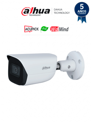 DAHUA DH-IPC-HFW5541EP-ASE-0280B-S3 - Cámara Bullet de 5 MP/ WizMind/ Lente 2.8/ LED IR de 50 m/ metadatos de video/ E&S de alarma y audio/ Ranura para micro SD/ MIC incorporado/Protección Perimetral/ Conteo de Personas/ ePoE/ IP67/ SMD 3.0/ AcuPick - Image 1
