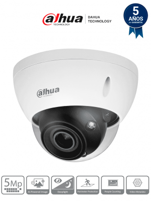 DAHUA  IPC-HDBW5541E-ZE - Cámara IP Domo 5MP con WizMind y Lente Motorizado 2.7-13.5 mm, LED IR 40m, 114°, H.265+, Metadatos, SMD 3.0, Acupick, E/S de Alarma y Audio, Micro SD, IP67, IK10, ePoE. Ideal para seguridad avanzada. - Image 1