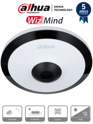 DAHUA IPC-EW5541N-AS - Cámara IP FishEye de 5 MP/WinzMind/ IR de 10 Mts/H.265+/ PoE/ WDR Real/ Micrófono Integrado/ Heat Map/ Detección Inteligente/ Ranura para MicroSD/E&S de Alarma/E&S de Audio/ 3D DNR, HLC, BLC/Interior - Image 1