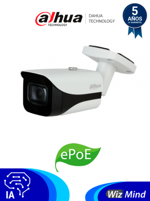 DAHUA IPC-HFW5541EN-SE-0280B - Cámara IP Bullet Resolución de 5 MP/ Lente 2.8 mm/ ∢ 102°/ IR 50 mts/ IA WizMind/ Detección Facial/ Protección Perimetral/ Conteo de Personas/ Starlight/ ePoE/ WDR/ H.265+/ IP67/ - Image 1