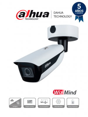 DAHUA IPC-HFW7442HN-ZFR - Cámara IP Bullet Resolución de 4 MP/ Lente Mot. 2.7 a 12mm/ ∢ 114°-47°/ IR 60 mts/ IA WizMind/ Reconocimiento Facial/ Metadatos de Video/ Conteo de Personas/ Starlight/ ePoE/ WDR 140dB/ H.265/ IP67/ IK10/ E&S Alarma/ E&S Audio/ - Image 1