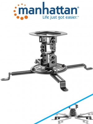 MANHATTAN 461184 - Soporte de Techo para Proyector/ 13.5 Kg de Carga/ Movimiento Articulado/ Brazos Ajustables para Diferentes Tamaños de Proyector/ - Image 1
