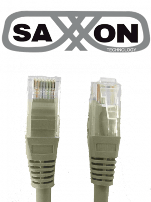 SAXXON P5E1UG - Cable patch cord UTP 1 metro / CAT 5E / Color gris - Image 1